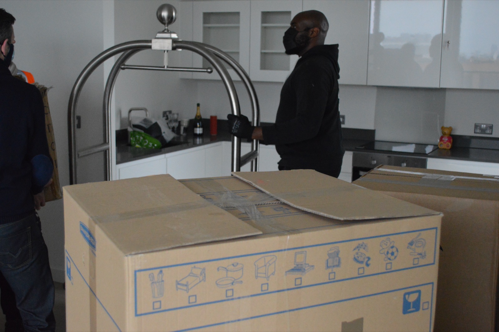 Office furniture ready for a London office removal